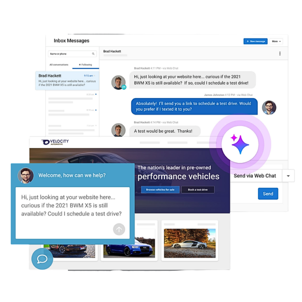 Automated AI lead capture and engagement on business website